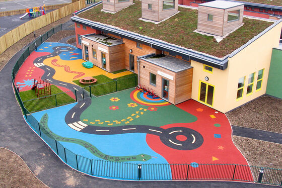 Op maat gemaakte EPDM rubberen loopbaan Op maat gemaakte oppervlakte kleur UV en weerbestand