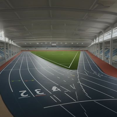 IAAF-loopbaan met wrijving en schokabsorptie voor betonnen en asfaltbasis