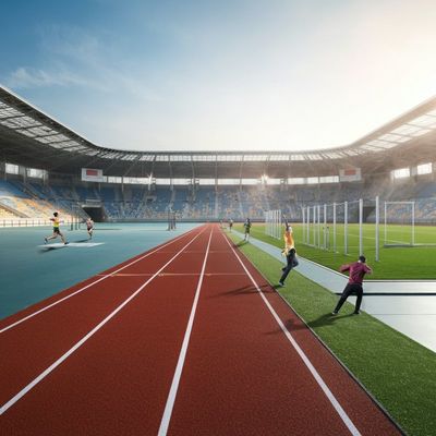 IAAF-gecertificeerde schokabsorberende loopbaan met afvoer en UV-weerstand