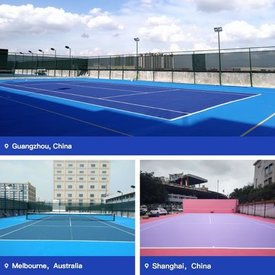 Multi-layer acryl kussensysteem voor badmintonbanen Schokdempende onderhoudsarme Acryl vloer met kussen voor schoolgymnasiums