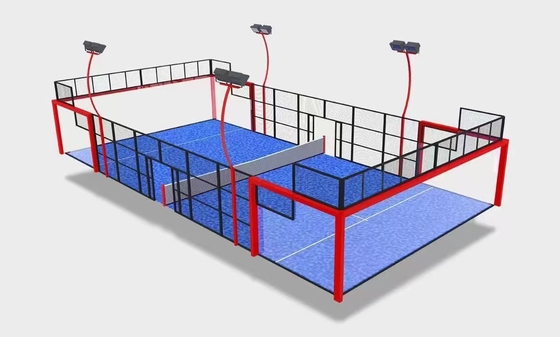 Panoramische Padelbaan Bulk Aankoop Acryl Oppervlak Padelbaan UV Bescherming Achtertuin Innovatieve Constructie Professioneel Kooi Systeem Paddlebaan Competitie Standaard 8 Jaar Garantie