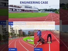 Professionele 13mm Hybride Kunststof Hardloopbaan, Hoogwaardige Milieuvriendelijke PU en EPDM Korrels Slijtvast Anti-veroudering IAAF-conform Ideaal voor Banen en Scholen Eenvoudige Installatie