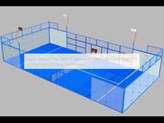 Super Panorama Padel Court met naadloze glazen muren voor een ononderbroken kijk van de toeschouwer